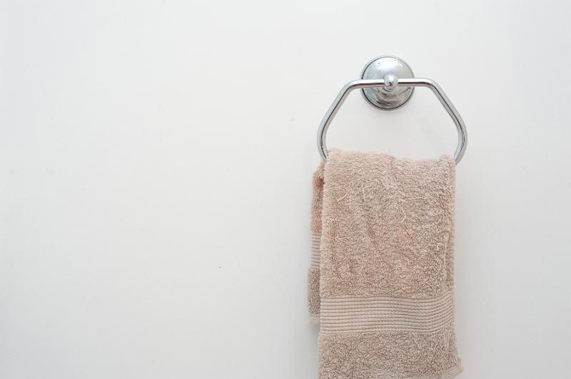 Free Stock Photo: a bathroom hand towel hanger and space for text