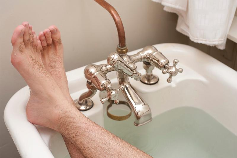 Free Stock Photo: stretching out in a nice hot retro styled bath