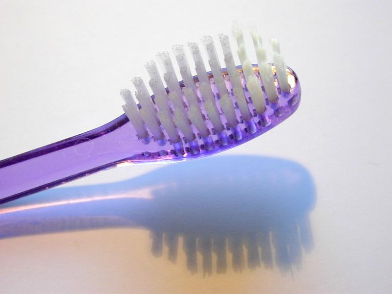 Free Stock Photo: close up on the bristles of a plastic toothbrush