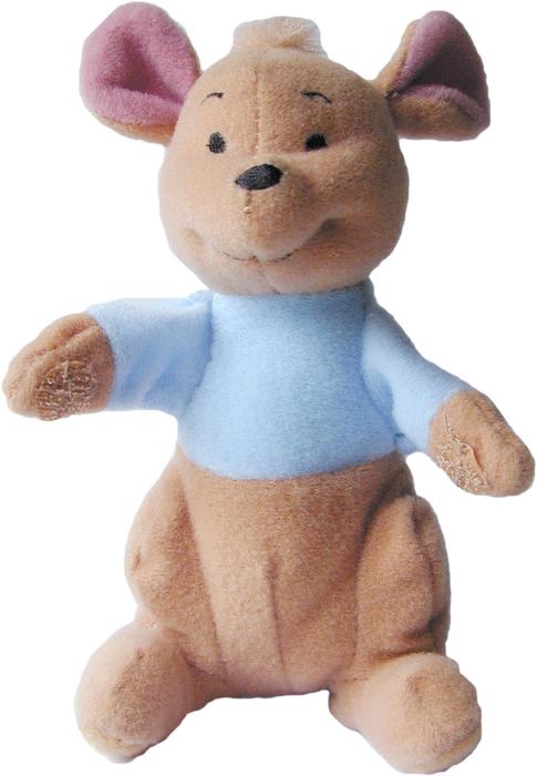 Free Stock Photo: Cute plush kangaroo soft toy wearing a blue jacket isolated on white facing the camera