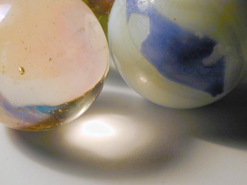 Free Stock Photo: two traditional glass and stone marbles
