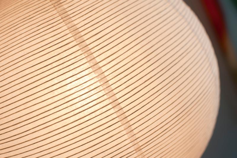 Free Stock Photo: close up on a ball paper lamp shade with light inside
