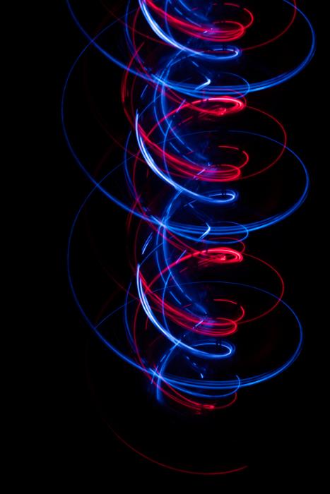 Free Stock Photo: a light painted spiral of red and blue light trails