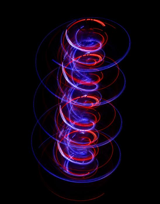 Free Stock Photo: spiral of colourful red and blue line creating a three dimensional effect