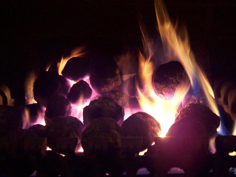 Free Stock Photo: an open fires with flames and glowing hot coals