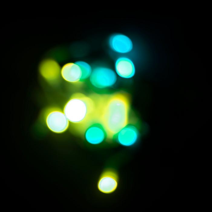 Free Stock Photo: glowing blob of green and blue coloured light bokeh