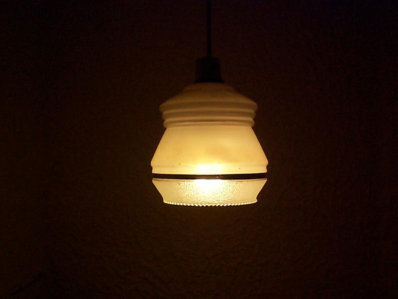Free Stock Photo: a single hanging old fashioned glass lamp shade