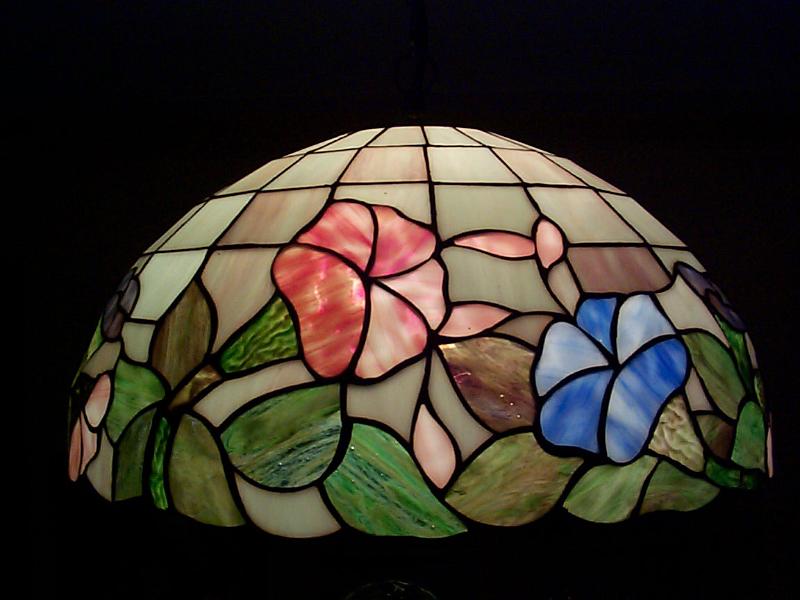 Free Stock Photo: light shining through opaque glass in a tiffany style lamp shade