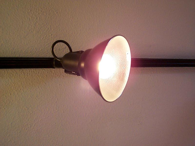 Free Stock Photo: modern black track sportlight with lamp lit
