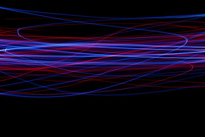Free Stock Photo: random lightpainted scribbles of crisscrossing blue and red lines