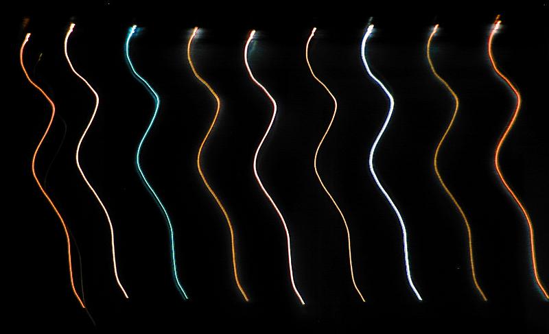 Free Stock Photo: parallel light painted streaks of various colours