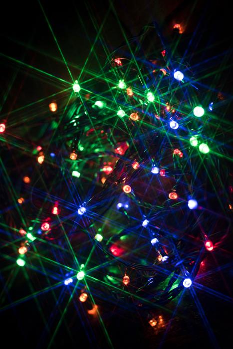 Free Stock Photo: a sparkling starburst background of twinkly christmas lights