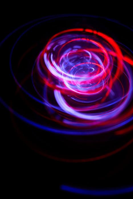 Free Stock Photo: a chaotic pattern of looping blue and red lines formed from streaks of vivid light