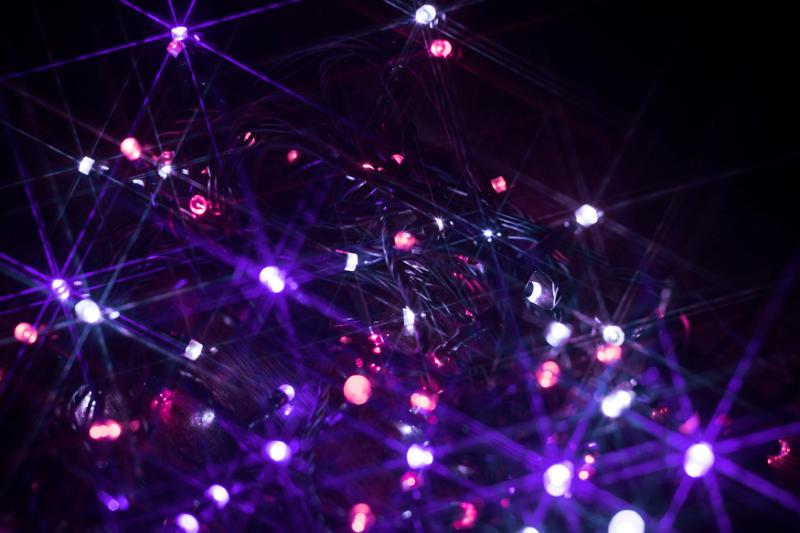 Free Stock Photo: a sparkly background of blue and pink colourful fairy lights in the dark