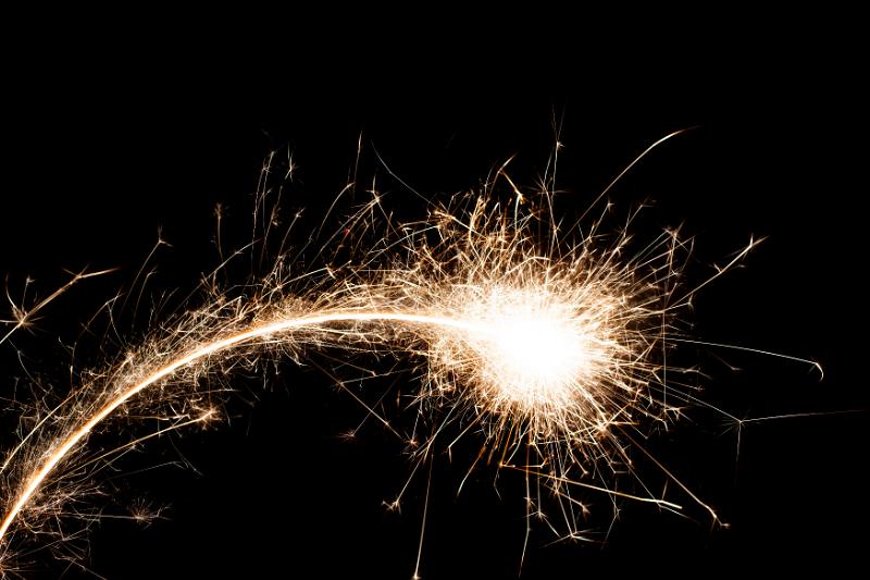 Free Stock Photo: a shooting fireball of hot sparks with a trail behind