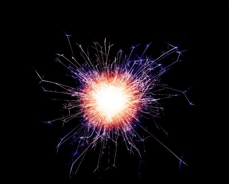 Free Stock Photo: a vivid glowing eruption of sparks on a black background