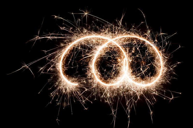 Free Stock Photo: a looping coil of light painted brilliant white sparks