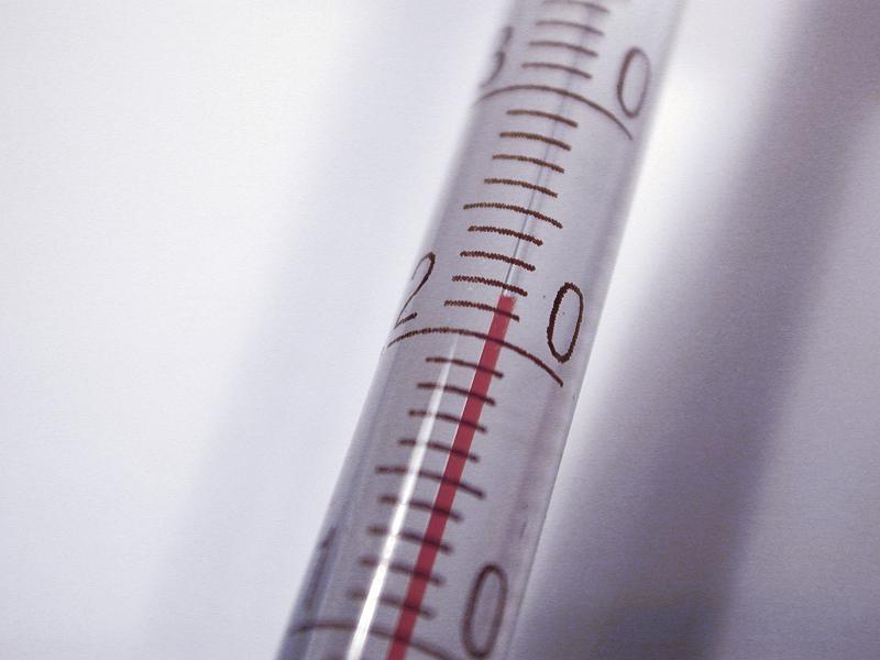 Free Stock Photo: Glass tube thermometer used for measuring temperature