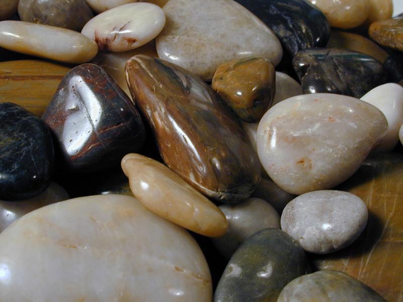 Free Stock Photo: highly polished smooth stones in assorted colours and shapes