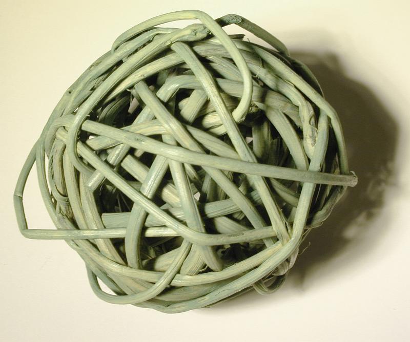 Free Stock Photo: Wicker ball hand crafted from interwoven strands of willow to form a decorative ornament