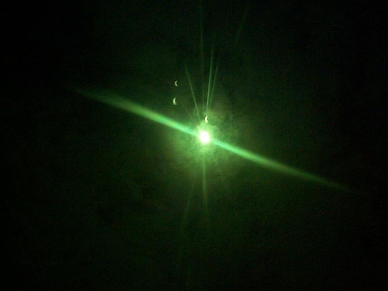 Free Stock Photo: a partial solar eclipse seen through a welding mask filter