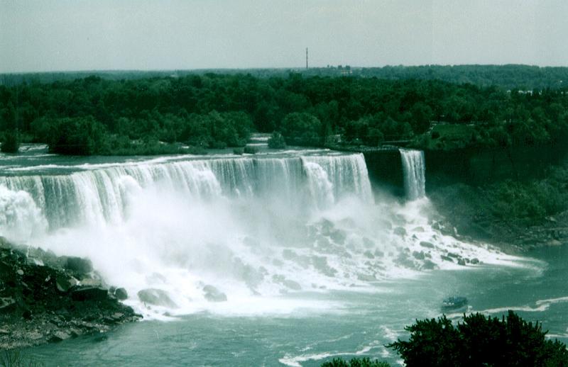 Free Stock Photo: Panorama View of Famous Beautiful Niagara Waterfalls in North America, that straddle the international border between Canada and the United States.
