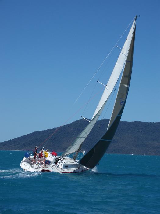 Free Stock Photo: a racing yach sailing in the whitsundays, australia