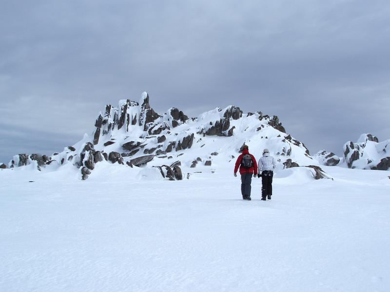 Free Stock Photo: taking a walk in the mountains, winter pursuits top of mount kosciusko, NSW, Australia