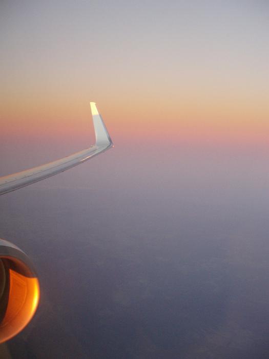 Free Stock Photo: sunset from an aeroplane window, travel, holidays and vacation