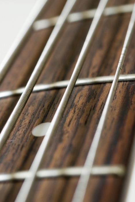 Free Stock Photo: an extreme closeup on metal strings on a bass guitar