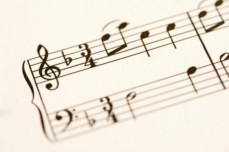 Free Stock Photo: a staf of notes printed paper sheet music
