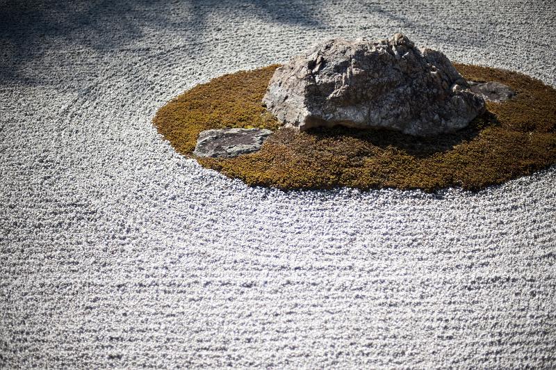 Free Stock Photo: Peaceful Zen Contemplation - karesansui (dry landscape) rock garden at RyÃÂan-ji