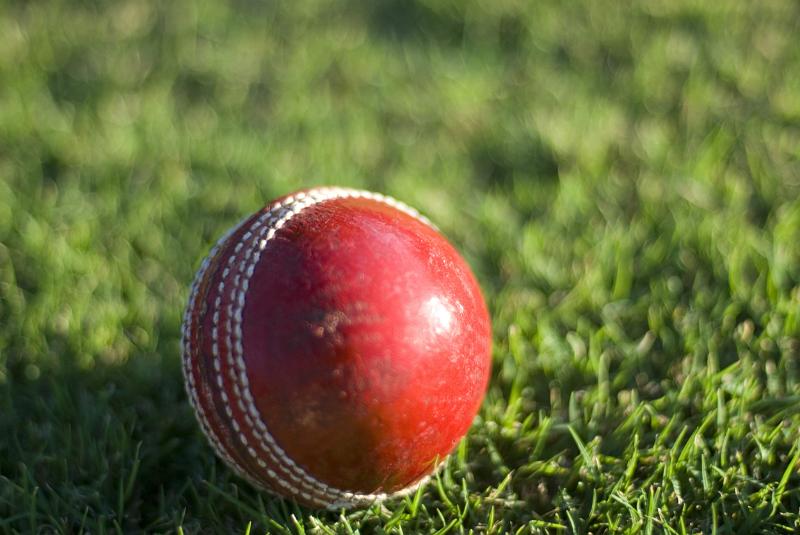 Free Stock Photo: a red leather traditional cricket ball