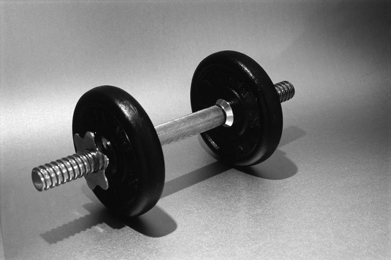 Free Stock Photo: a metal weight training dumbell