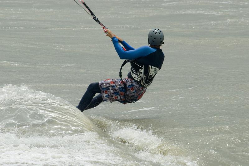 Free Stock Photo: a kitesurfer screaming through the water