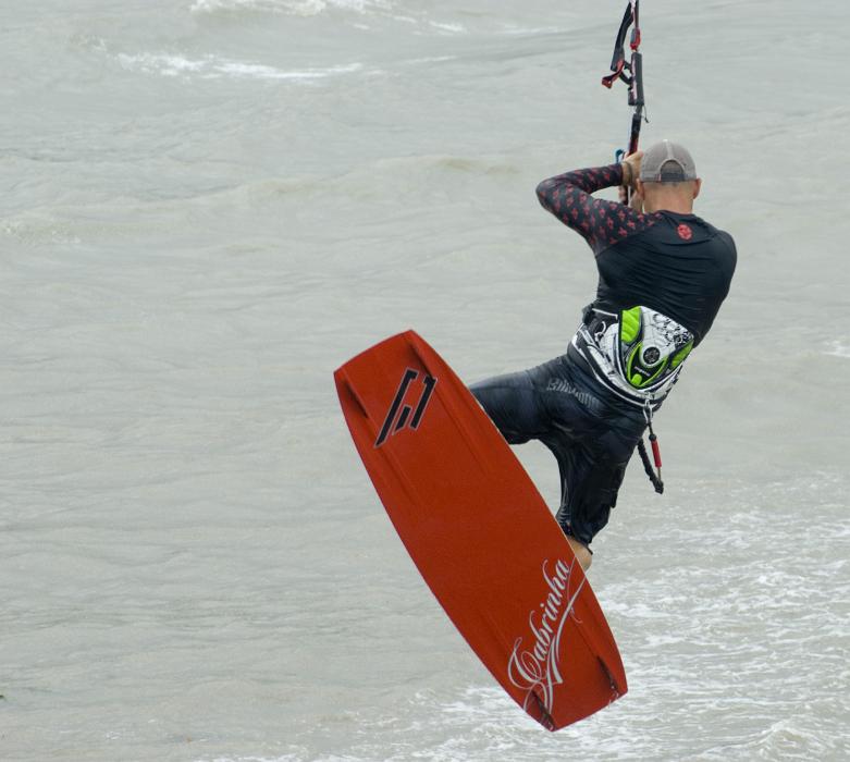 Free Stock Photo: an airborne kite surfer