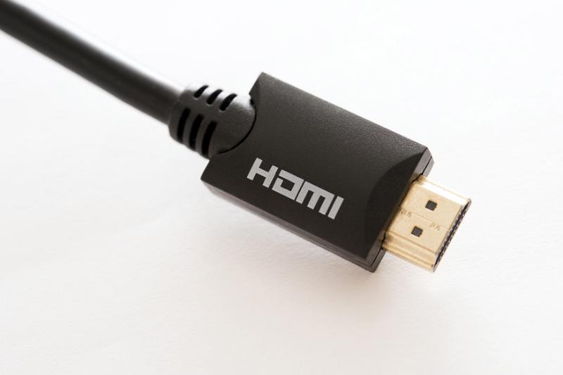 Free Stock Photo: Multimedia HDMI plug closeup over a white background viewed from above in an entertainment concept with copy space