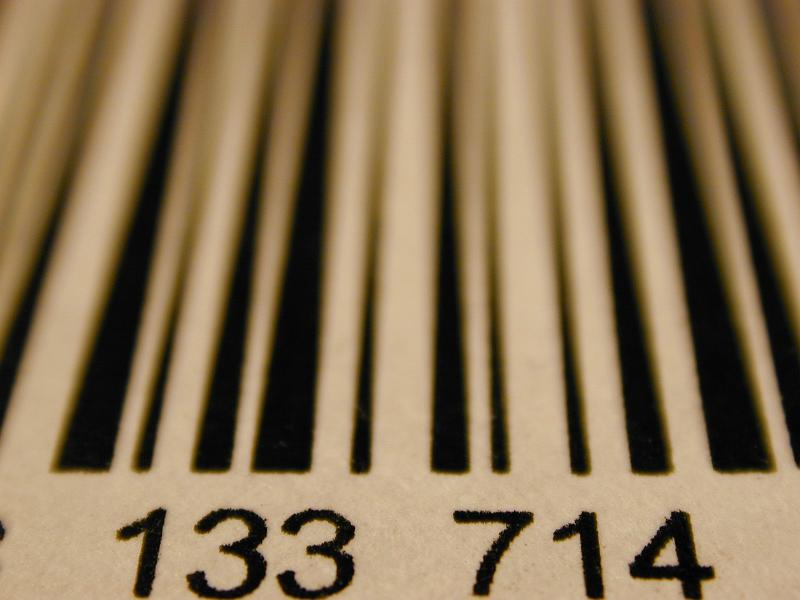 Free Stock Photo: Close up macro of a bar code and numbers to identify inventory, for information and as a point of sale price