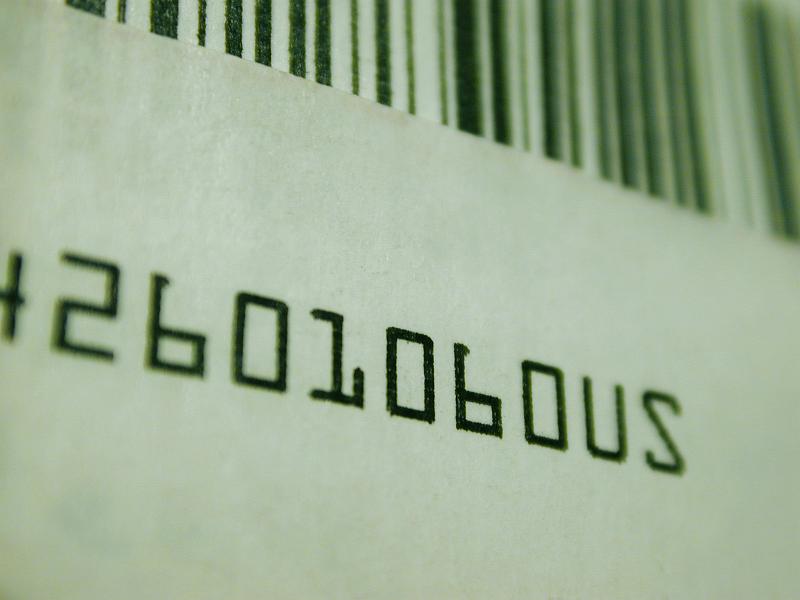 Free Stock Photo: computer readable OCR code and barcode above printed on green tinted background