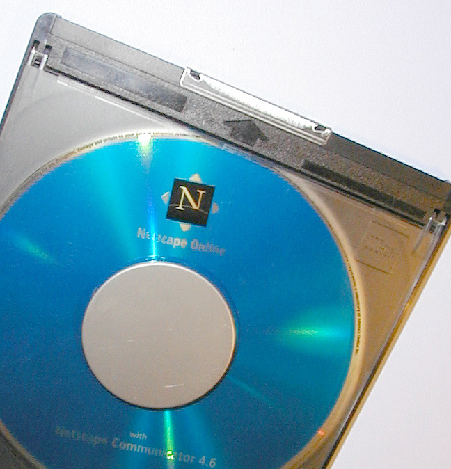 Free Stock Photo: Close up on computer software inside CD thick dark plastic transparent jewel case