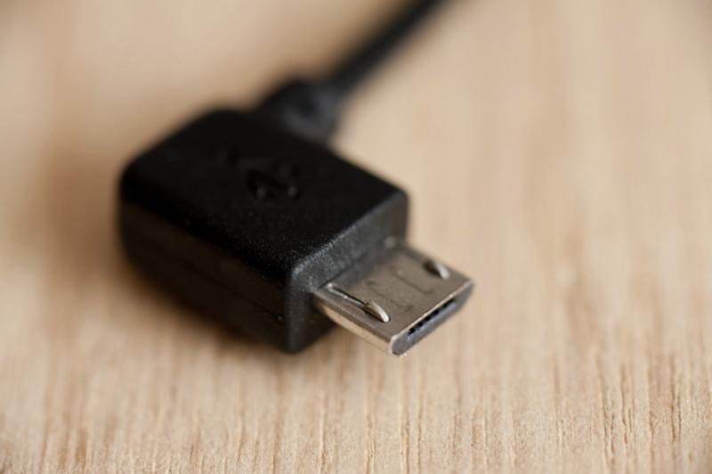 Free Stock Photo: L-Shaped Micro USB Black Cable Data Connection