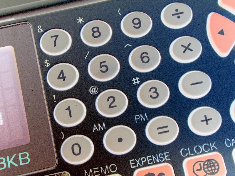 Free Stock Photo: Close up of an old style, retro computer organiser keypad and calculator buttons.