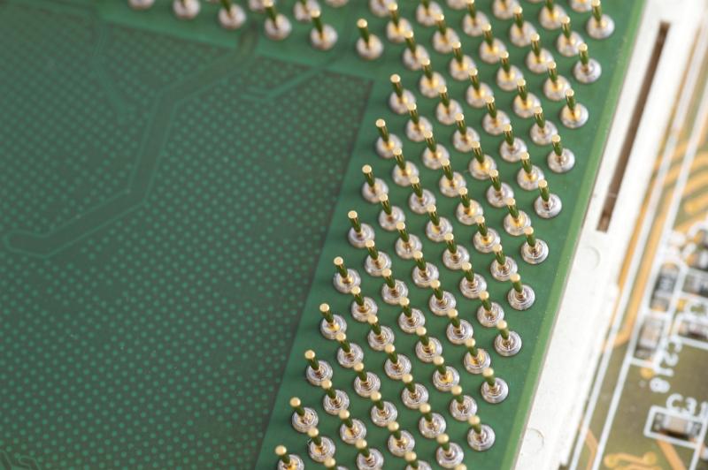 Free Stock Photo: Pins on computer circuit board in close-up
