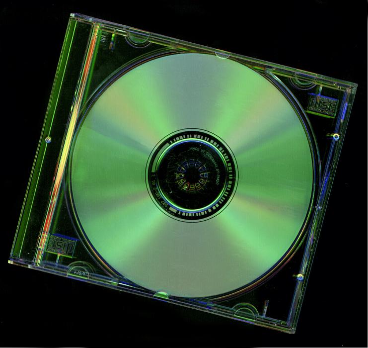 Free Stock Photo: CD or DVD disc in a plastic case viewed close up from above in a technology and data storage concept