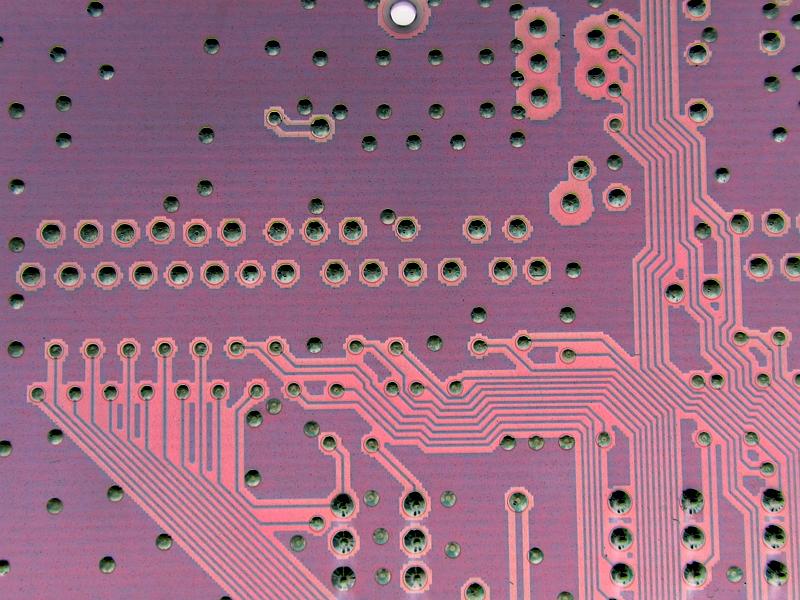 Free Stock Photo: Electronic circuit board PCB purple pattern full frame copy space background concept image