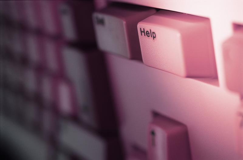 Free Stock Photo: a computer keyboard with the help button highlighted