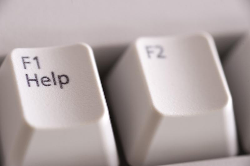 Free Stock Photo: closeup image of the help hey on a computer keyboard
