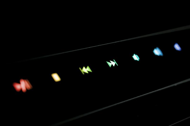 Free Stock Photo: a row of illuminated computer media control keys