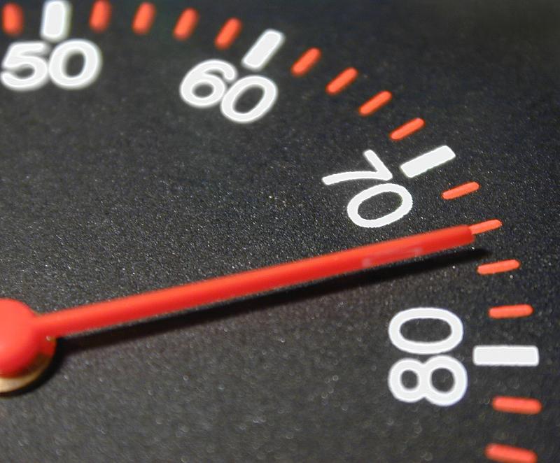 Free Stock Photo: An analogue hygrometer showing a high humidity reading of 75% RH