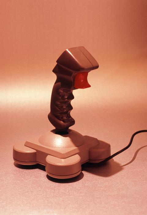 Free Stock Photo: A flight simulator joystick from a computer game system